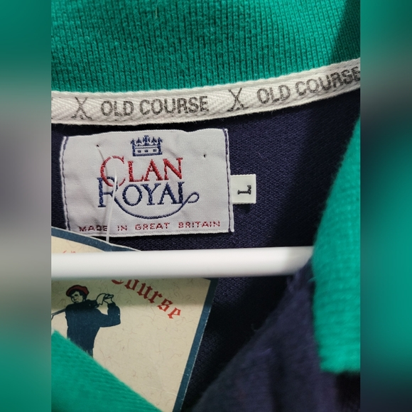 Clan Royal The Old Course St. Andrews Golfwear Polo Blue Green NEW Men's Large - Picture 4 of 11